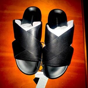 Banana Republic Black Slide Sandals Genuine Leather